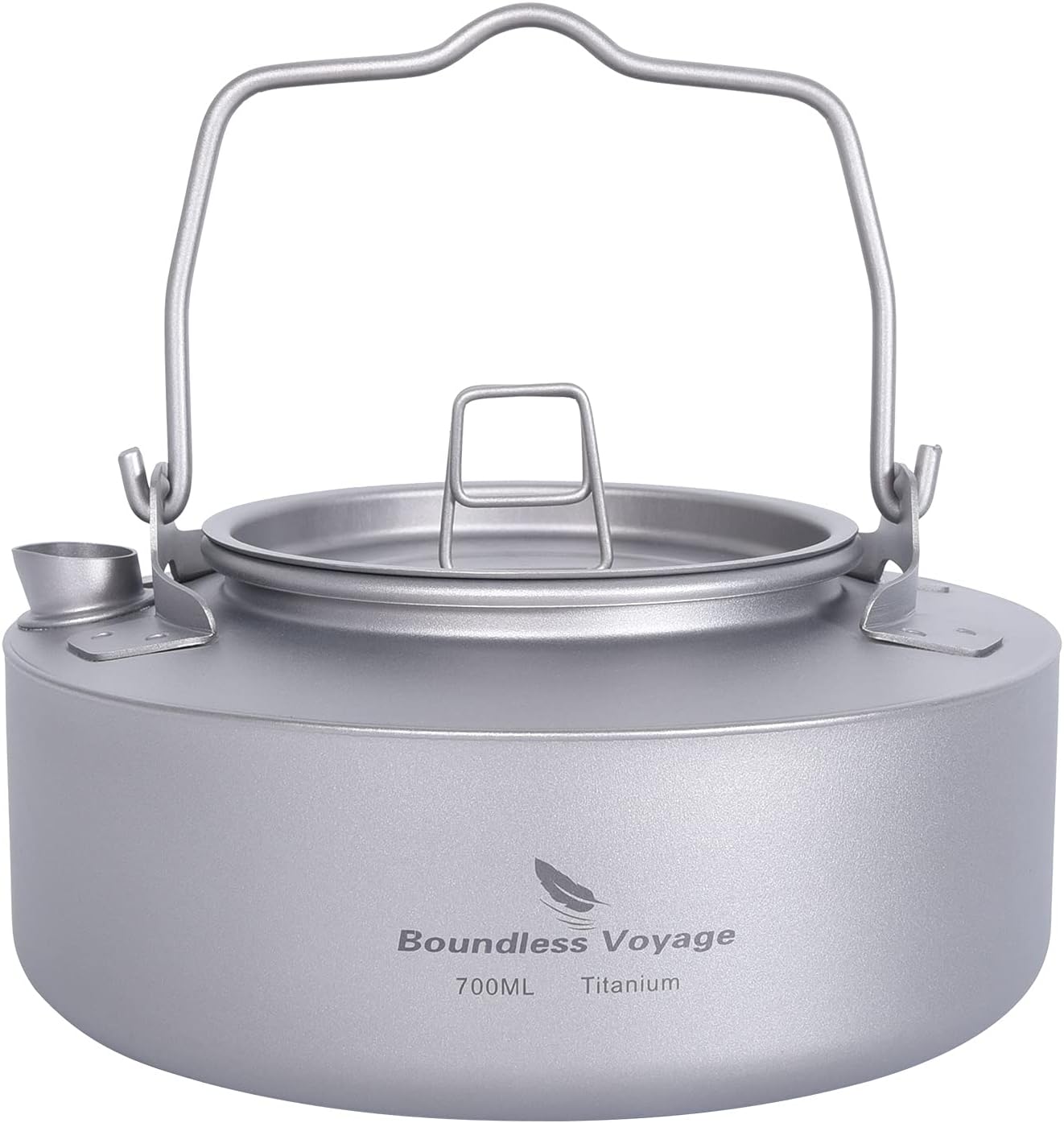 Boundless Voyage Camping Single-Layer Coffee Cup & Titanium Kettle with Folding Handle Filter Big Capacity Pot Outdoor Tableware Drinkware