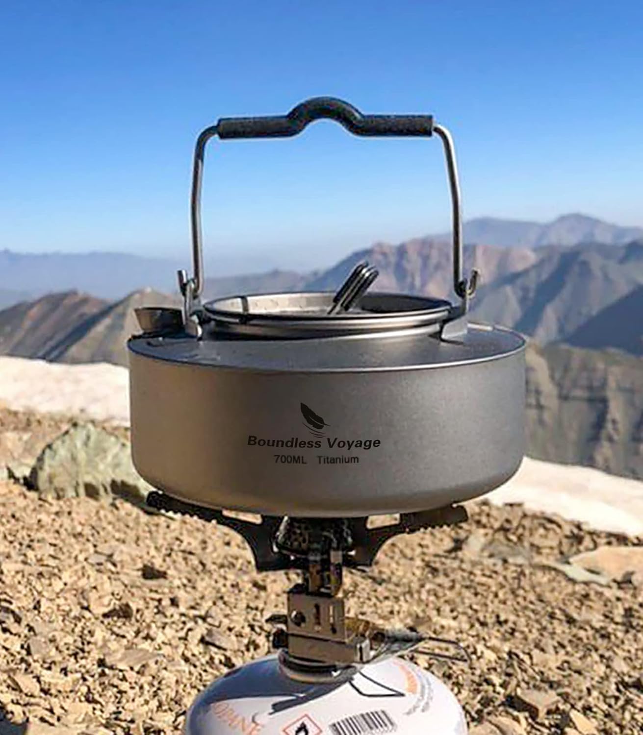 Boundless Voyage Camping Single-Layer Coffee Cup & Titanium Kettle with Folding Handle Filter Big Capacity Pot Outdoor Tableware Drinkware - Image 7