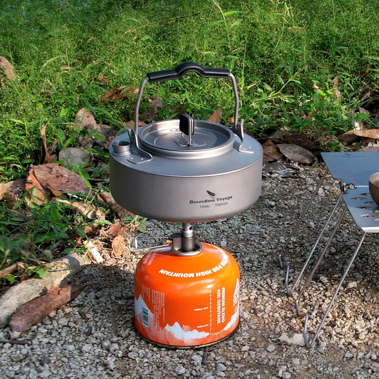 Boundless Voyage Camping Single-Layer Coffee Cup & Titanium Kettle with Folding Handle Filter Big Capacity Pot Outdoor Tableware Drinkware - Image 8