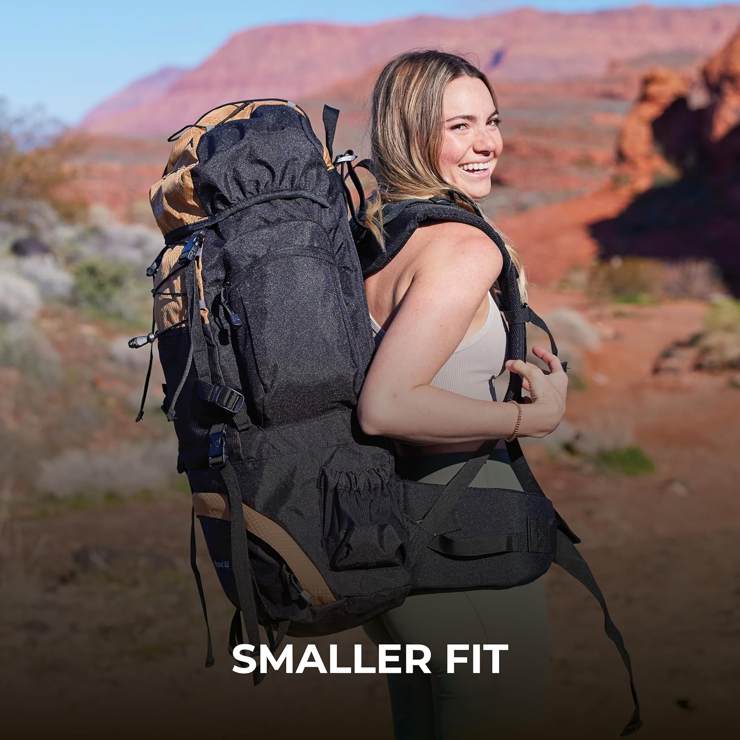 Teton 55L Scout Internal Frame Backpack for Hiking, Camping, Backpacking, Travel, Rain Cover Included, Olive - Image 3