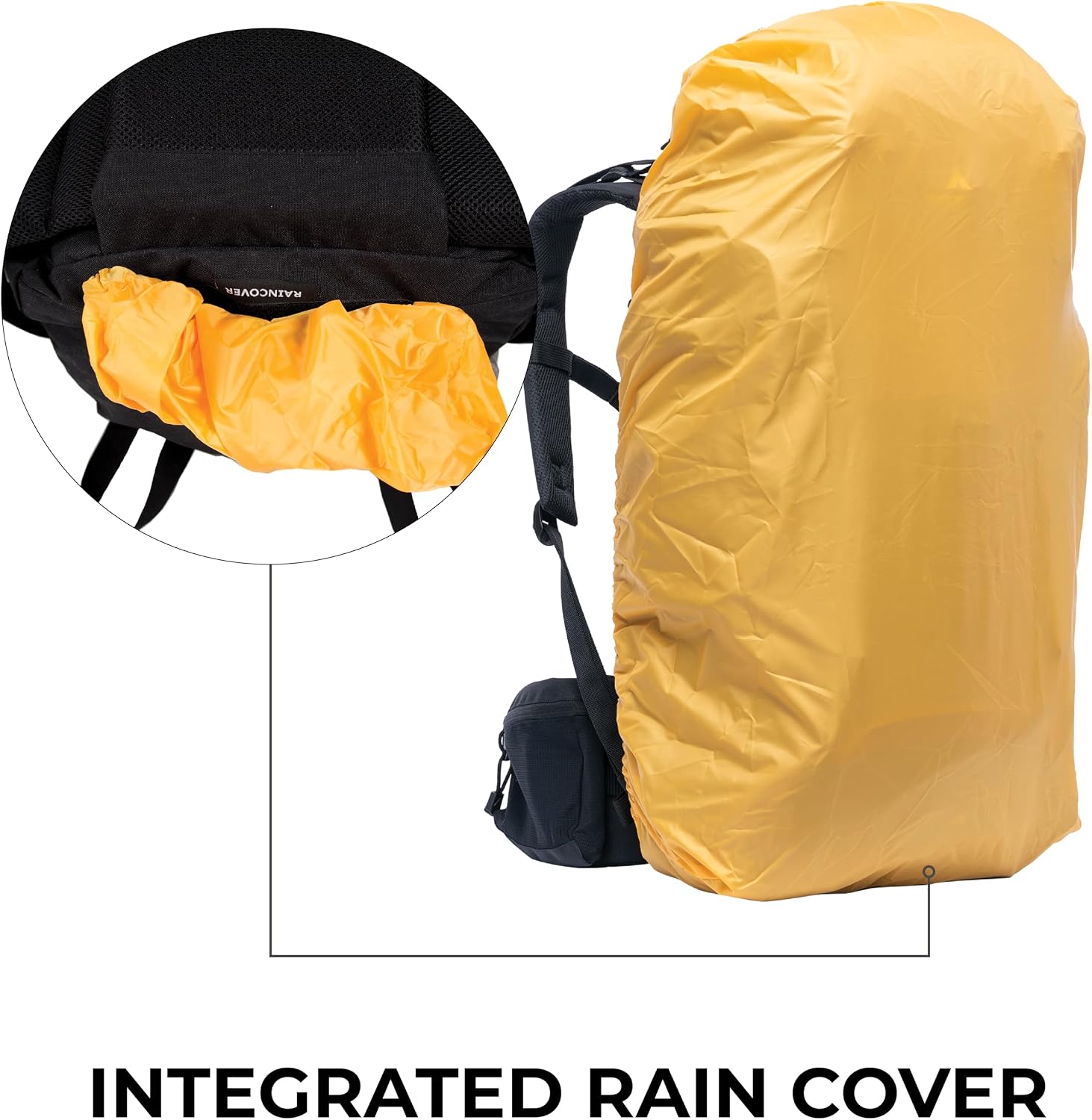Teton 55L Scout Internal Frame Backpack for Hiking, Camping, Backpacking, Travel, Rain Cover Included, Olive - Image 4