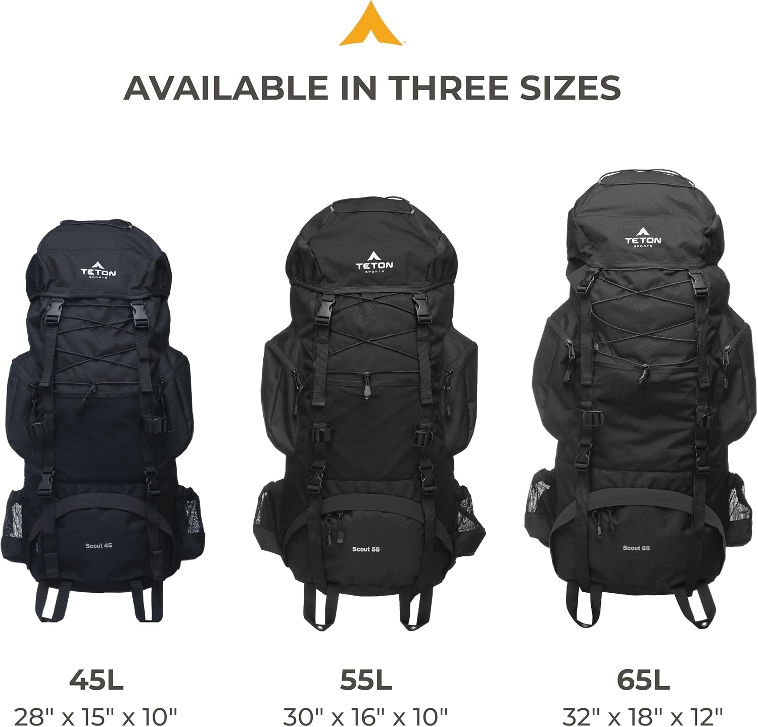 Teton 55L Scout Internal Frame Backpack for Hiking, Camping, Backpacking, Travel, Rain Cover Included, Olive - Image 6