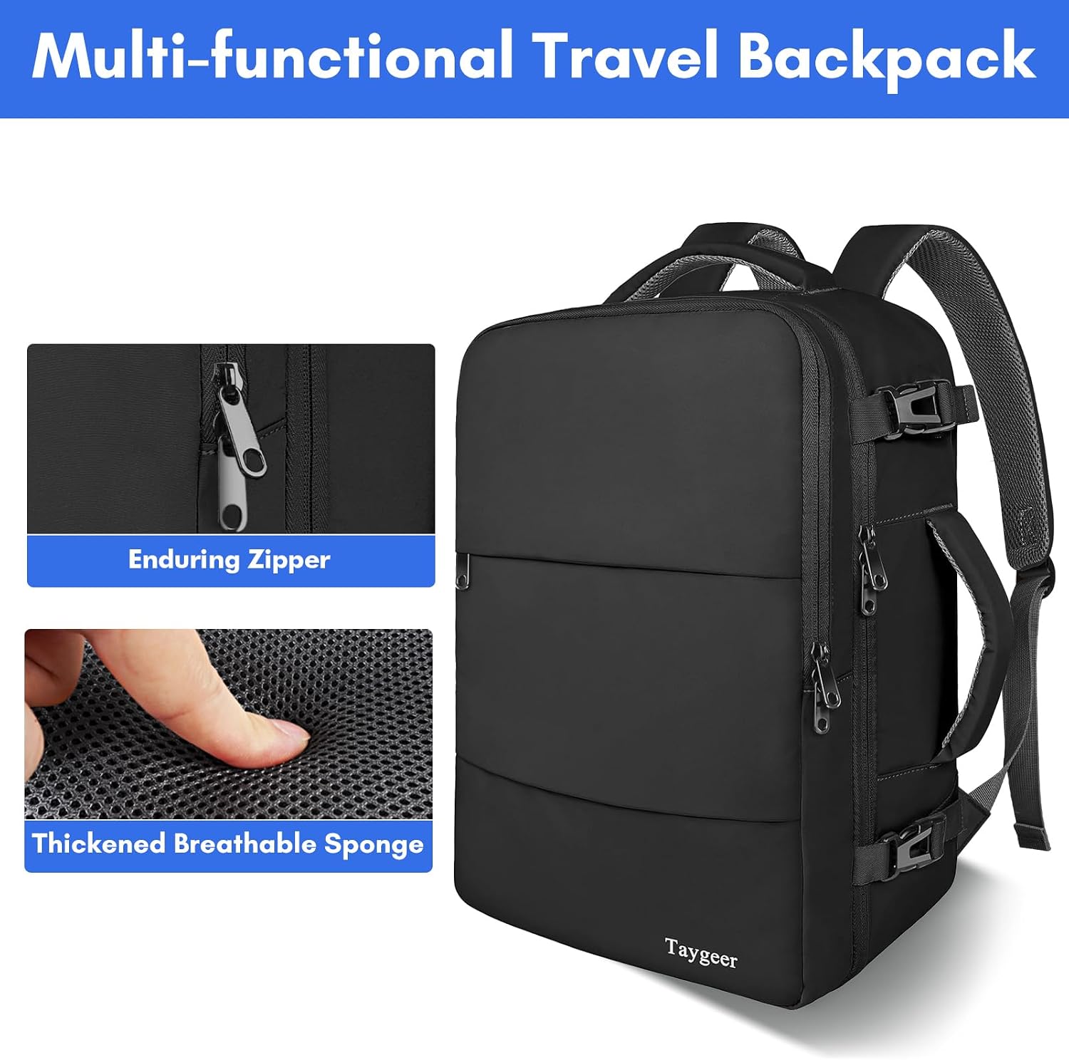 Taygeer Travel Backpack for Men Women, Carry On Backpack with Shoe Pouch - Image 8