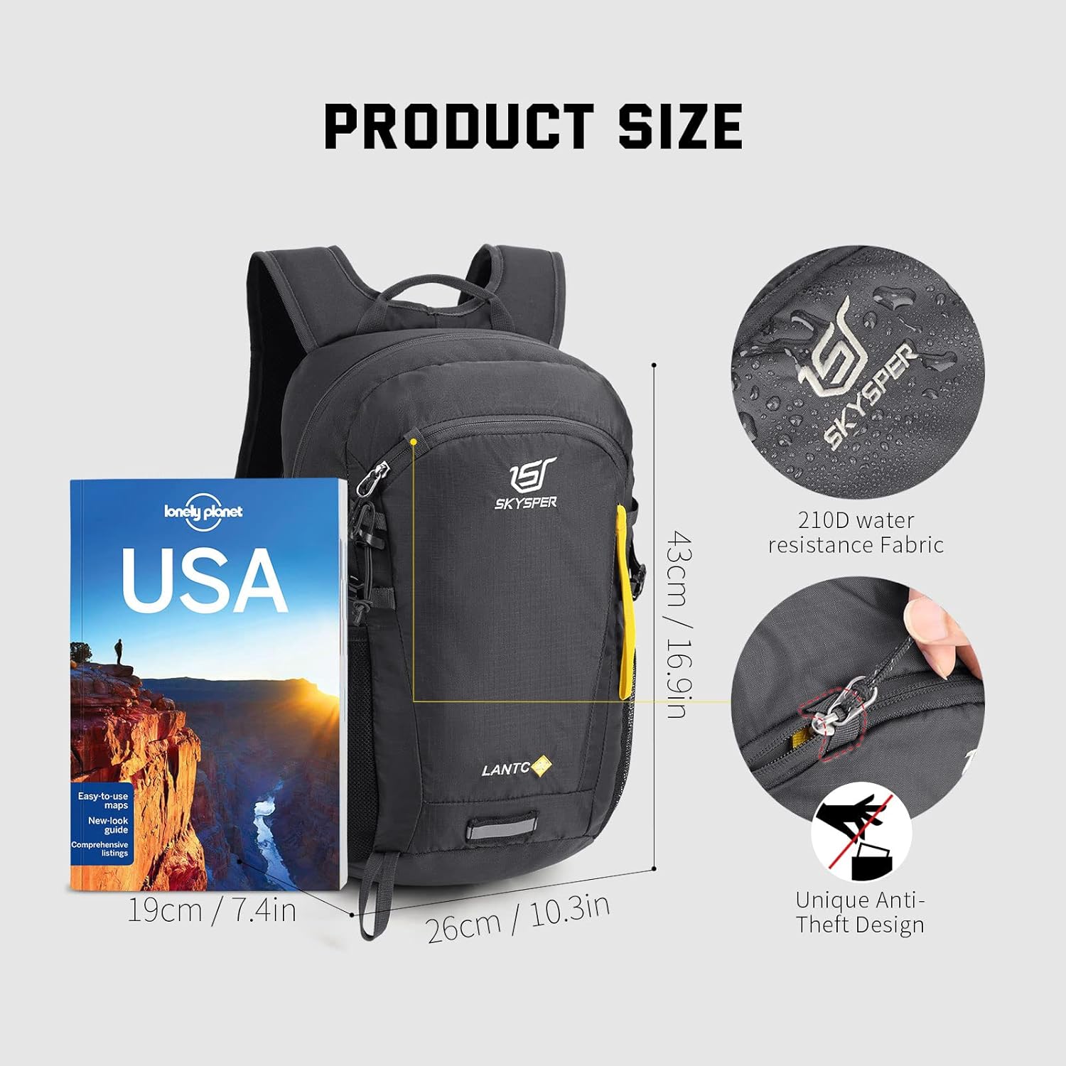 SKYSPER Small Hiking Backpack, 20L Lightweight Travel Backpacks Hiking Daypack Rucksack Women Men for Trekking Backpacking Outdoor Sports - Image 6
