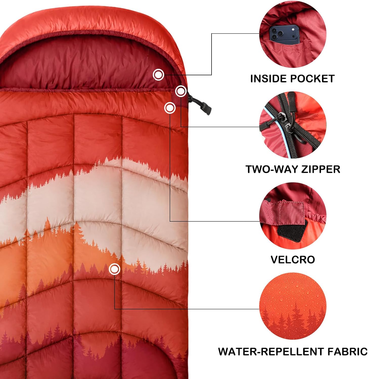 Sleeping Bags for Adults XXL Camping Sleeping Bag for Cold Weather - Image 7